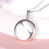 925 Sterling silver round urn pendant chain Ashes Holder Memorial Keepsake necklace Cremation Jewelry