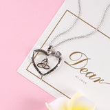 925 sterling silver Mom and Kid Silhouette Heart Necklaces & Pendants Women Sterling Silver Jewelry For Lover Gift