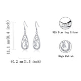 925 Sterling Silver Cute Peacock Earrings Animal Oval Drop Earrings For Women