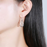 925 Sterling Silver Cute Peacock Earrings Animal Oval Drop Earrings For Women
