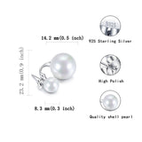 925 sterling silver earrings authentic high quality shell pearl stud earrings fashion jewelry making for women gifts