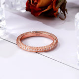 authentic 925 sterling silver Rose Gold color Finger Ring with double Clear Cz for women Jewelry Valentine gift