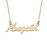 "Angela" Personalized Script Name Necklace Adjustable Chain 16"-20"