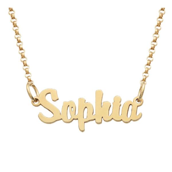 "Sophia"-Copper/925 Sterling Silver Personalized Mini Name Necklace 18"