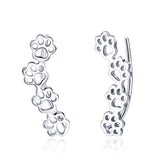 Silver  Paw Trail Crawlers Earrings Wholesale