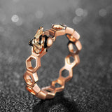 925 Silver Rose Gold Bee Fashion Ring Wholesale