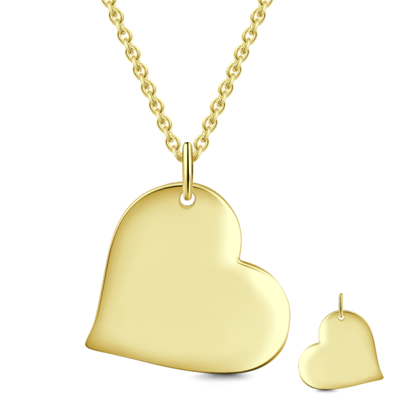 Sealed With A Kiss - 10K/14K Gold Love Heart Engraved Photo Necklace-White Gold/Yellow Gold/Rose Gold