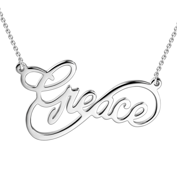 925 Sterling Silver Personalized Infinity Name Necklace - White Gold/Yellow Gold/Rose Gold