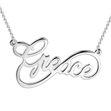 925 Sterling Silver Personalized Infinity Name Necklace - White Gold/Yellow Gold/Rose Gold