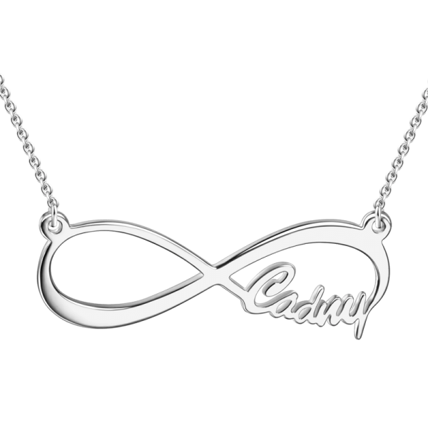 925 Sterling Silver/Copper Personalized Infinity Single Name Necklace Adjustable 16”-20”