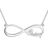 925 Sterling Silver/Copper Personalized Infinity Single Name Necklace Adjustable 16”-20”
