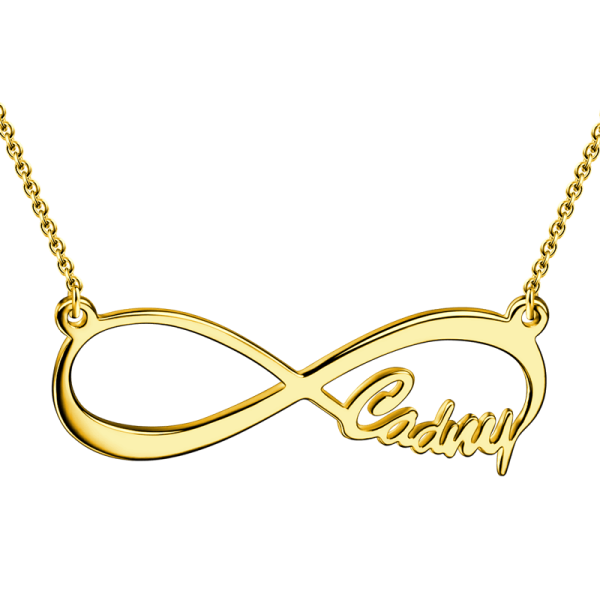 Personalized Infinity Single Name Necklace Adjustable 16”-20” -White Gold/Yellow Gold/Rose Gold