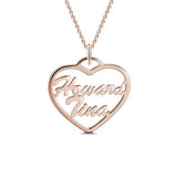 925 Sterling silver/Copper Heart Name Necklace 18”-White Gold/Yellow Gold/Rose Gold