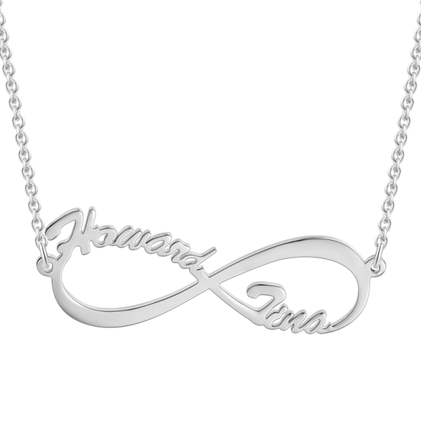 Infinite Love - 925 Sterling silver/Copper Personalized Gold Name Necklace Adjustable 16”+2”-White Gold/Yellow Gold/Rose Gold