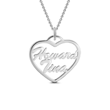 925 Sterling silver/Copper Heart Name Necklace 18”-White Gold/Yellow Gold/Rose Gold