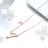 925 Sterling Silver Aries Rose Gold Plated Necklace For Girls