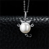 Zodiac Scorpio Shell Pearl Pendant Necklace 925 Sterling Silver Choker Statement Necklace Women Silver 925 Jewelry Without Chain