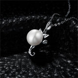 Zodiac Scorpio Shell Pearl Pendant Necklace 925 Sterling Silver Choker Statement Necklace Women Silver 925 Jewelry Without Chain