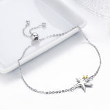 S925 Sterling Silver White Gold Plated Starfish Fairy Bracelet