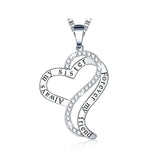 S925 Sterling Silver Love Fashion Necklace Female Personality Micro-Set Pendant Jewelry