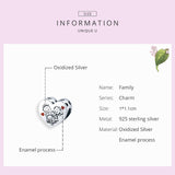 925 Sterling Silver Warm Family Heart Beads Charm Fit DIY Charm Precious Jewelry For Women