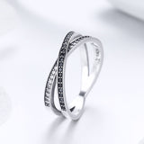 S925 sterling silver wild elf ring oxidized cubic zirconia ring
