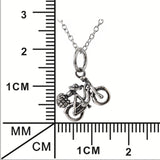 Motorcycle Rider Necklace Black Retro Oxidized Necklace Sterling Silver