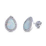 S925 Sterling Silver Opal Tear Drop Stud Earrings