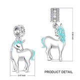 925 Sterling Silver  Unicorn Dangle Charm  Fit  Bracelet  For Women