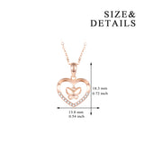 18K Gold Fashion Korean Version Of The Clavicle Personality Heart Shaped Butterfly Necklace
