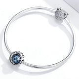 925 Sterling Silver Mysterious Moon and Star Heart Charm fit DIY Bracelet Precious Jewelry For Women