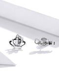 925 Sterling Silver Vintage Crown Stud Earrings Precious Jewelry For Women