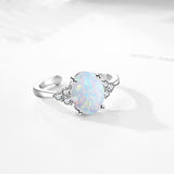 Jewelry Fashion Opal Gemstone Women Engagement Wedding Ring Silver