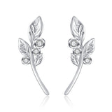 Leaf Small Earrings Design 925 Sterling Silver Stud Women Earrings
