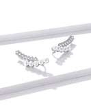 925 Sterling Silver Glittering Star Pearl Elegant Earrings