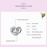 925 Sterling Silver Childlike Heart Charms For DIY Bracelet Precious Jewelry For Women
