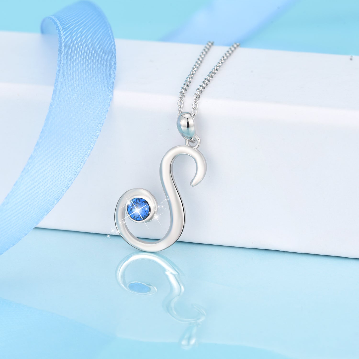 Manufacturer Charm 925 Sterling Silver Initial S Necklace for Girlfriend