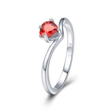 heart shape White Gold Plated cubic zirconia ring