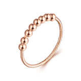 18K Gold Beads Ring Ladies Boutique Jewelry
