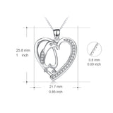 Valentine Day Gift Couple Jewelry Love You Heart Shaped Pendant Necklace
