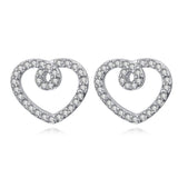S925 Sterling Silver Fashion Simple Full Diamond Love Earrings Jewelry Cross-Border Exclusive