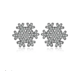  Silver Snowflakes CZ Stud Earrings