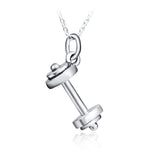 Sport style dumbbell pendant necklace silver sport man necklace