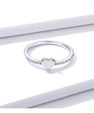 925 Sterling Silver Simple Folding Heart Rings Precious Jewelry For Women