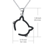 Cat Shape Outline Necklace Outline Line Black Zircon Inlay Necklace
