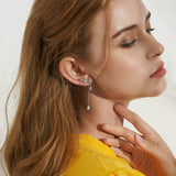 925 Sterling Silver Long Tassel Drop Earrings for Women Wedding Fashion Jewelry