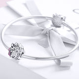 S925 sterling silver Oxidized  zirconia flower Charms