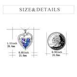 Phoenix Pendant Necklace for Women Girls 925 Sterling Silver Heart Crystal Jewelry Gifts