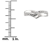 14k White Gold Princess-cut & Round Natural Diamond Band Ring (1/10 cttw, I-J, I1-I2)