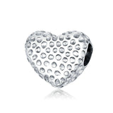 925 Sterling Silver Starlight Heart Beads Charm For Bracelet  Fashion Jewelry For Gift